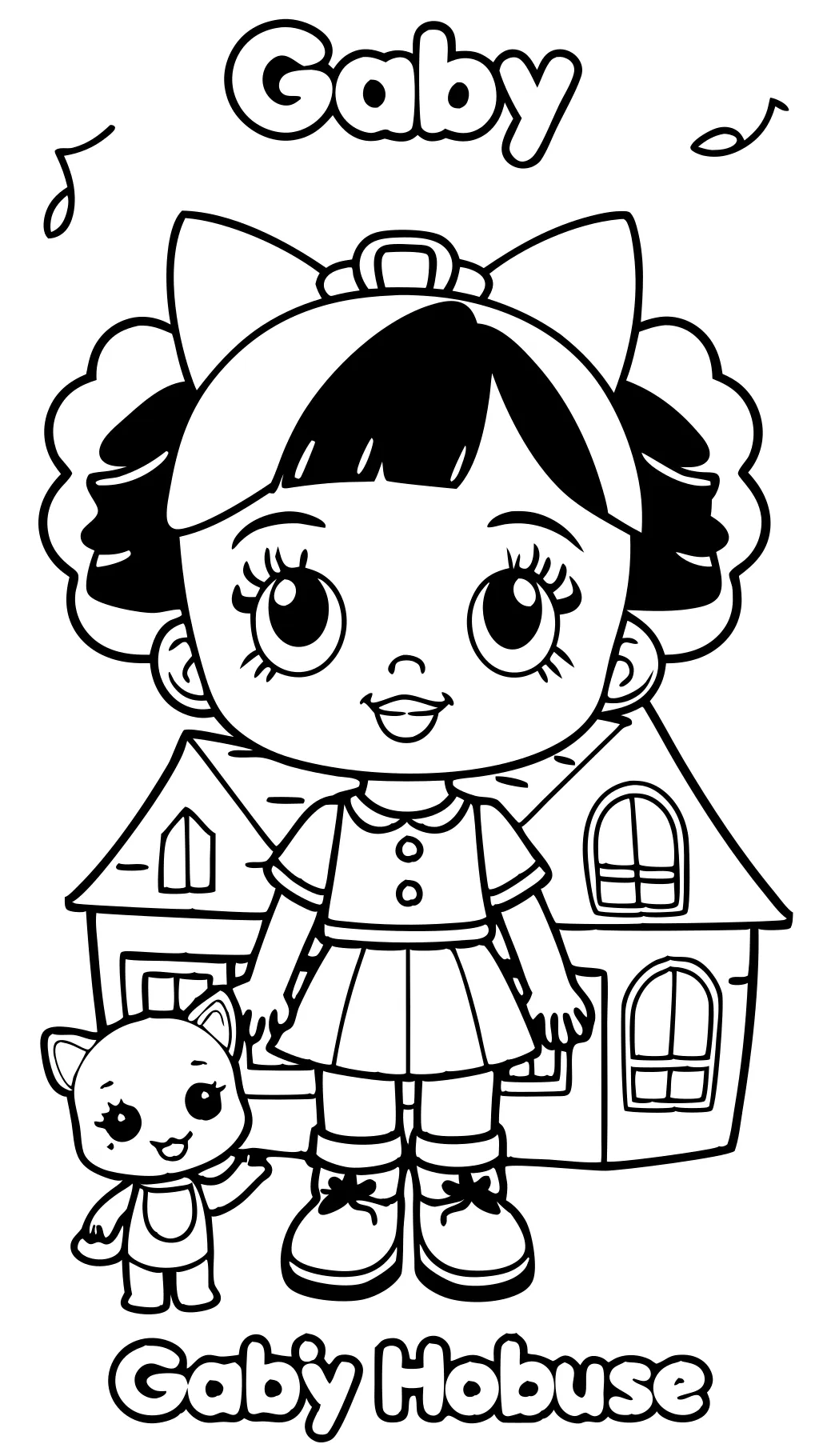 coloriage de la maison de poupée de Gabby gabby